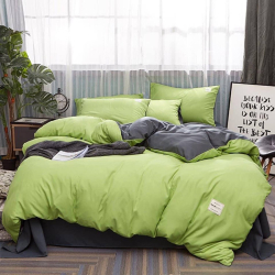 Постільна білизна ДУЕТ Фісташка/Антрацит Ранфорс MERISET - Полуторний