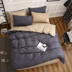 Постільна білизна ДУЕТ Антрацит/Крем-брюле Ранфорс MERISET - Полуторний