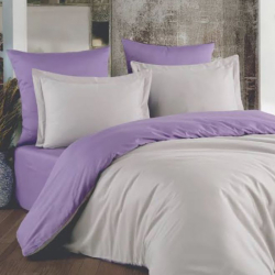 Постільна білизна ДУЕТ Сірий/Лавандовий настрій Ранфорс MERISET - Полуторний
