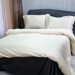 Постільна білизна ДУЕТ MILK CHAMPAGNE/ANTHRACITE Premium Сатин MERISET - Полуторний