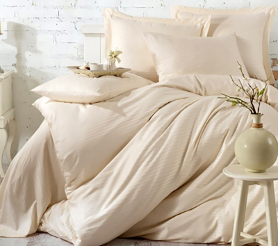 Постільна білизна CREAM Elite Сатин страйп MERISET - Полуторний - фото