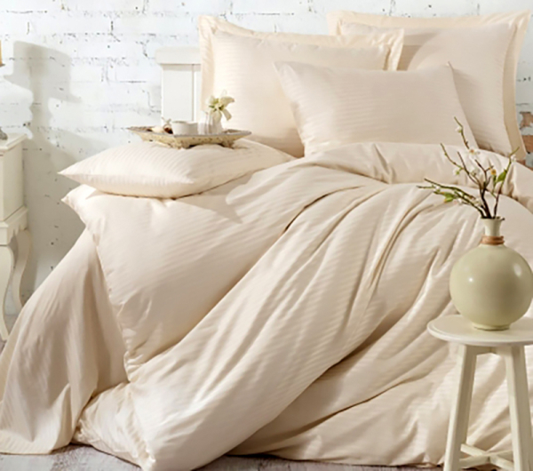 Постільна білизна CREAM Elite Сатин страйп MERISET - Полуторний - фото