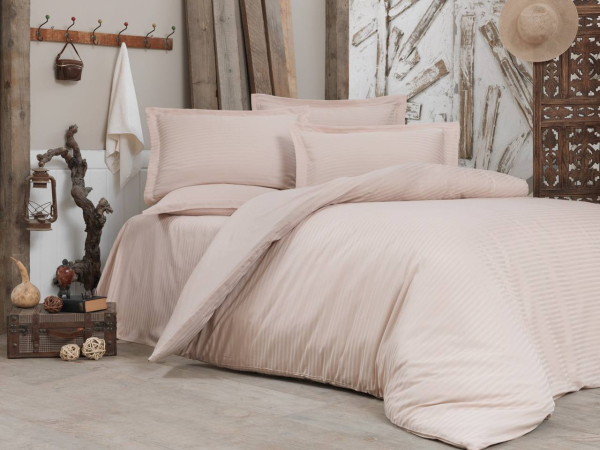 Постільна білизна LIGHT PEACH Elite Сатин страйп MERISET - Полуторний - фото