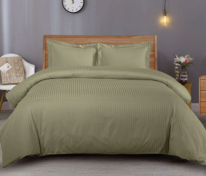 Постільна білизна LIGHT OLIVE Elite Сатин страйп MERISET - Полуторний