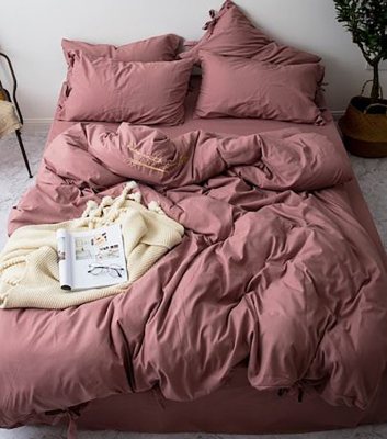 Постільна білизна Маув Ранфорс MERISET - Полуторний - фото