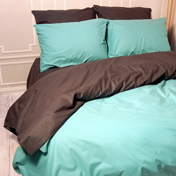 Постільна білизна ДУЕТ М'ятна лагуна/Антрацит MERISET - Полуторний - фото №3