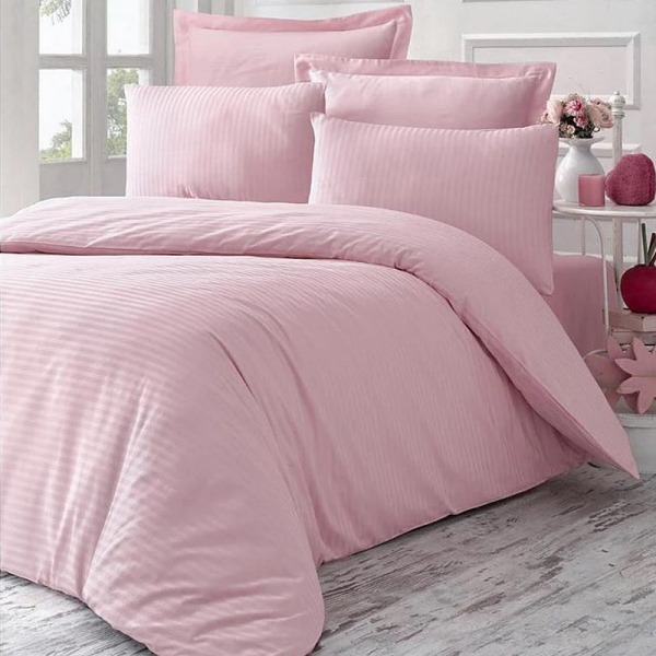 Постільна білизна LIGHT PINK Elite Сатин страйп MERISET - Полуторний - фото