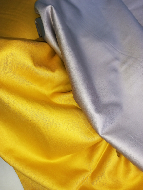 Постільна білизна ДУЕТ GOLDEN/TRUE GREY Premium Сатин однотон MERISET - Полуторний - фото №2