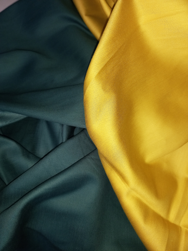 Постільна білизна ДУЕТ ROYAL GREEN/GOLDEN Premium Сатин однотон MERISET - Полуторний - фото №2