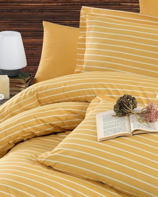 Постільна білизна Смужка жовта Ранфорс MERISET - Полуторний - фото №2