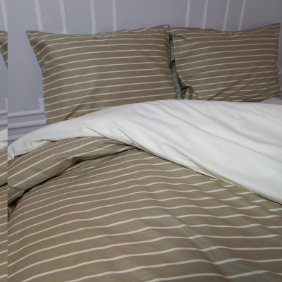 Постільна білизна Смужка оливкова Ранфорс MERISET - Полуторний - фото
