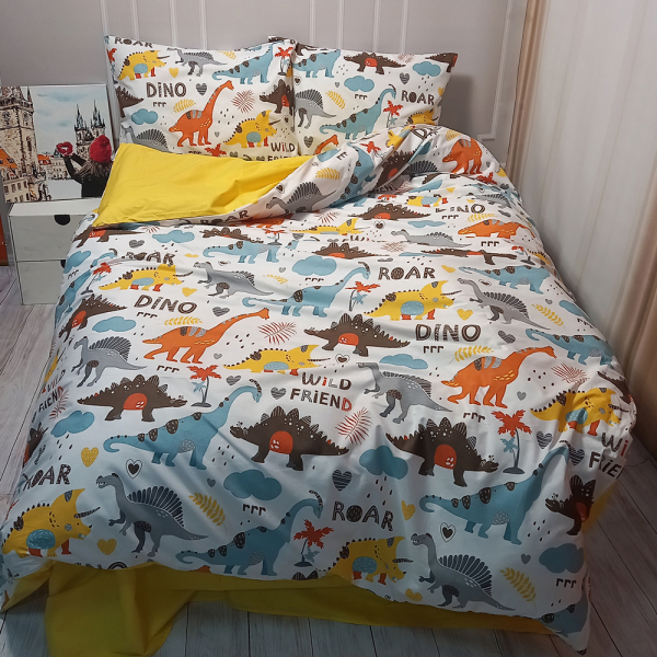Постільна білизна Динозаври Ранфорс MERISET - Полуторний - фото