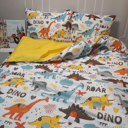 Підліткова постільна білизна Динозаври Ранфорс MERISET - Підлітковий 1,5