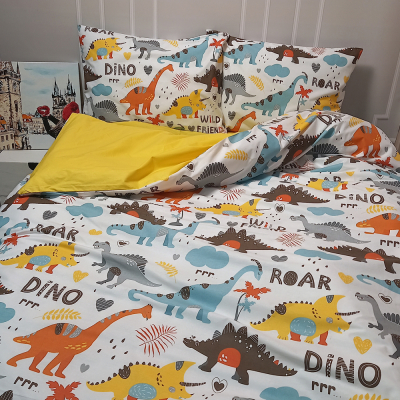 Підліткова постільна білизна Динозаври Ранфорс MERISET - Підлітковий 1,5 - фото