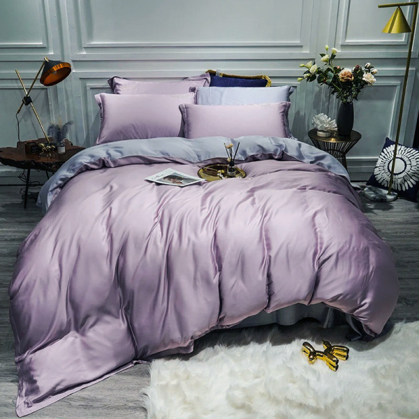 Постільна білизна LILAC FOG/PLATINUM Premium Сатин однотон MERISET - Полуторний - фото