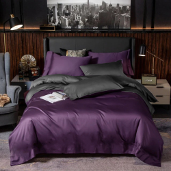 Постільна білизна ДУЕТ VIOLET FLOWER/ANTHRACITE Premium Premium Сатин однотон MERISET - Сімейний