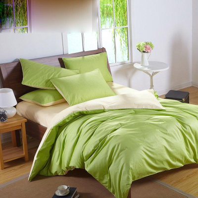 Постільна білизна ДУЕТ Фісташка/Пломбірне морозиво Ранфорс MERISET - Полуторний - фото