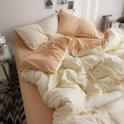 Постільна білизна ДУЕТ Пломбірне морозиво/Крем-брюле Ранфорс MERISET - Полуторний - фото