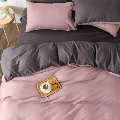 Постільна білизна ДУЕТ Пудра/Антрацит Ранфорс MERISET - Полуторний - фото