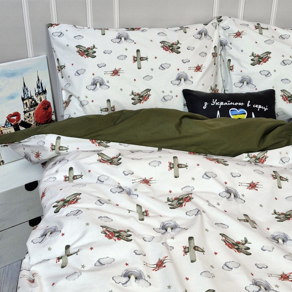 Постільна білизна Літачки Ранфорс MERISET - Полуторний - фото