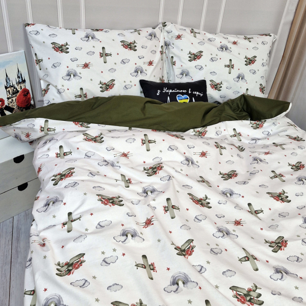 Постільна білизна Літачки Ранфорс MERISET - Полуторний - фото №3