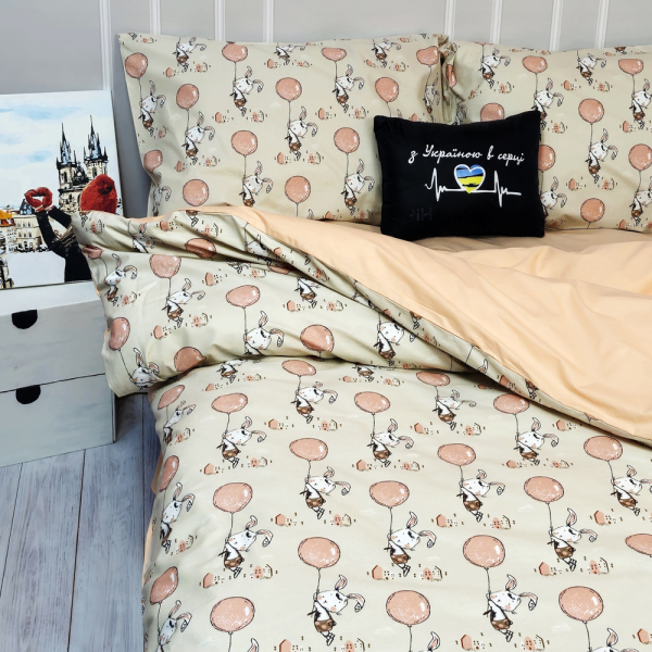 Постільна білизна Персиковий зайчик Ранфорс MERISET - Полуторний - фото №4