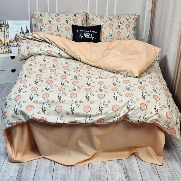 Постільна білизна Персиковий зайчик Ранфорс MERISET - Полуторний - фото №2