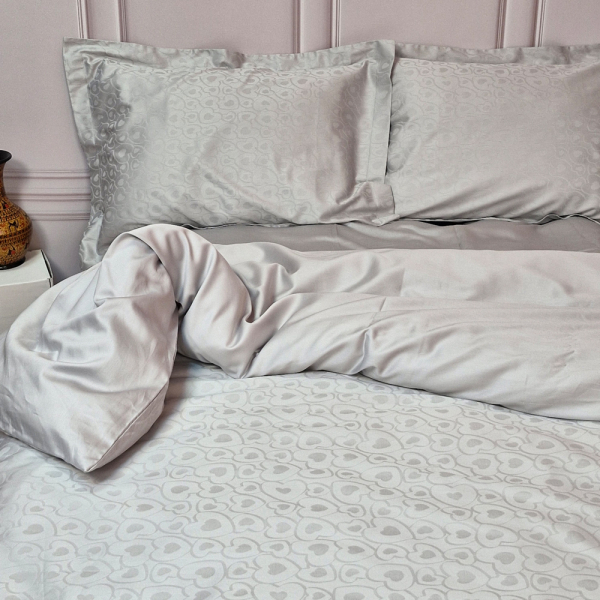 Постільна білизна HEART Platinum жакард MERISET - Полуторний - фото №4