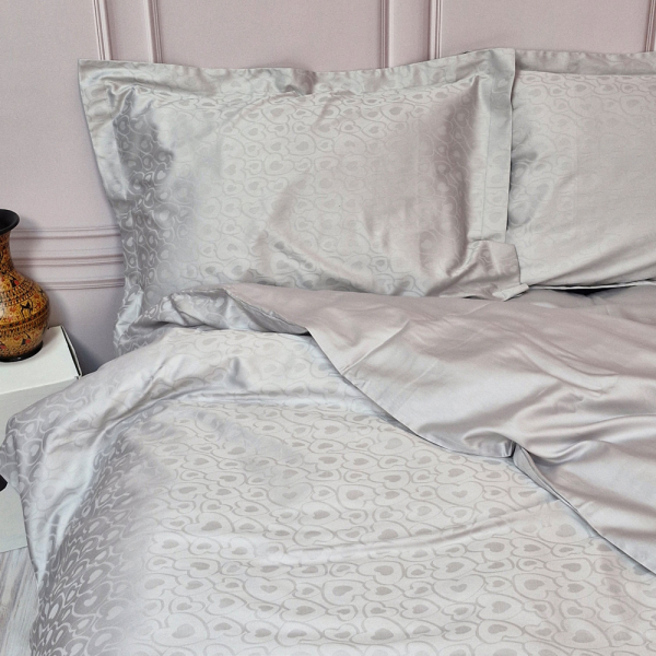 Постільна білизна HEART Platinum жакард MERISET - Полуторний - фото №3