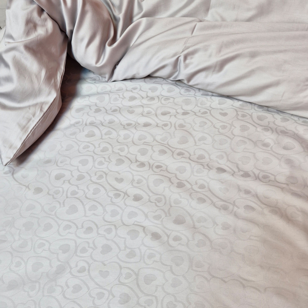 Постільна білизна HEART Platinum жакард MERISET - Полуторний - фото №2