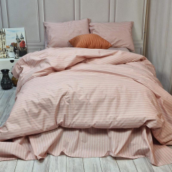 Постільна білизна Рожевий страйп Бязь Люкс MERISET - Полуторний