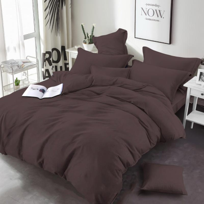 Постільна білизна Коричнева однотонна Бязь MERISET - Полуторний - фото