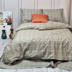 Постільна білизна Тартан бежевий ранфорс MERISET - Полуторний