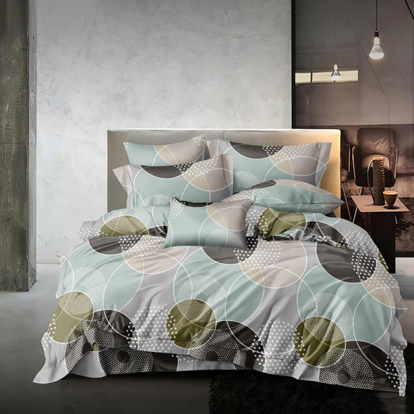 Постільна білизна Сатин Бульбашки MERISET - Сімейний на резинці - фото