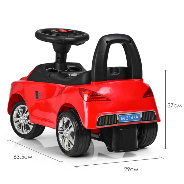 Каталка-толокар Bambi M 3147A-3 Червоний музичний - фото №3
