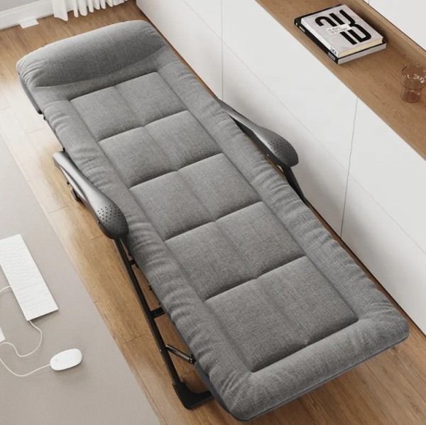 Розкладне крісло ліжко з подушкою LEOBRO Сіре (FCB-S08) - фото №6