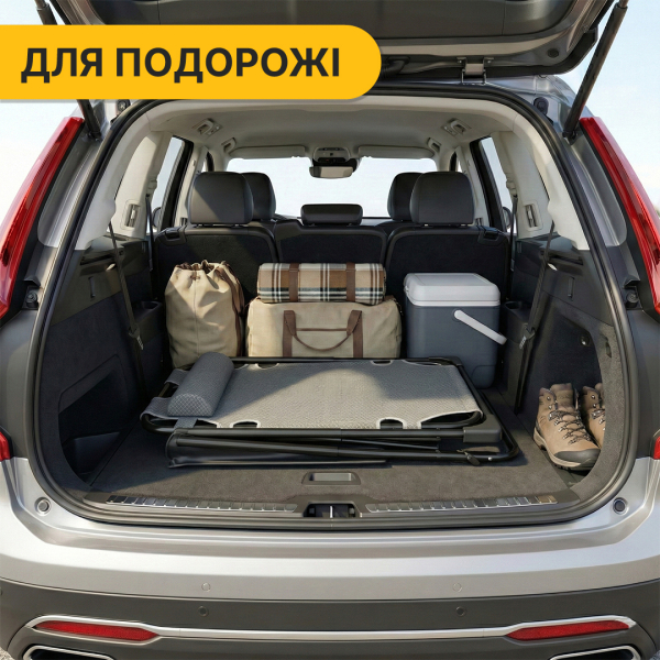 Розкладне крісло ліжко з подушкою LEOBRO Темно-сірий (LB-FCB-G1-GRY) - фото №3