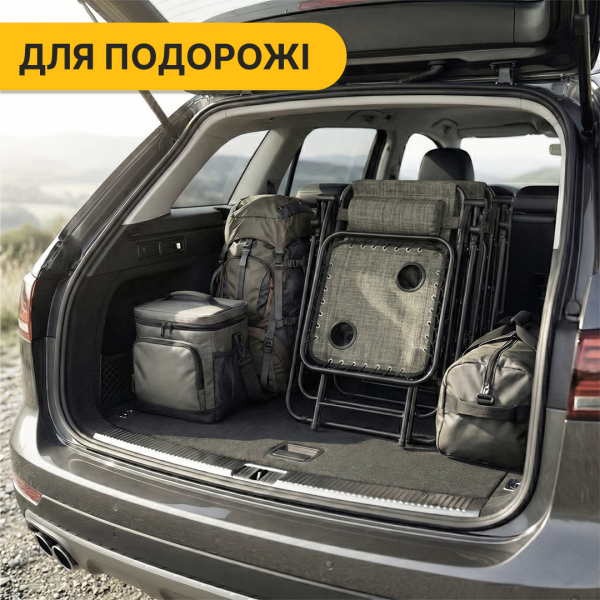 Комплект 2-а розкладні крісла-шезлонга + столик Zero Gravity LEOBRO Сірий (LB-ZGT-F3-GRY) - фото №4