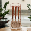Набір кухонного приладдя на підставці 6 штук кухонні аксесуари Дерево YRUR8 - фото №2