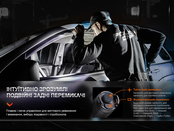 Ліхтар тактичний акумуляторний Fenix PD35R - фото №10