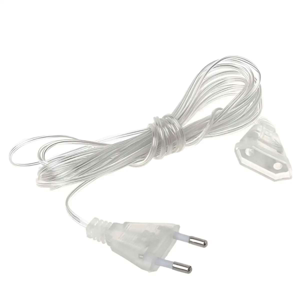 Подовжувач для гірлянд 5 метрів прозорий дріт 220V 5МTR - фото №6