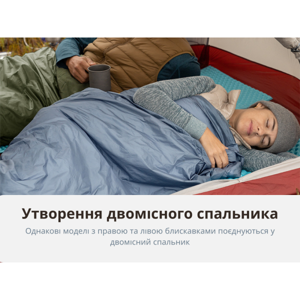Спальний мішок Naturehike LW180 Mini NH21MSD04, лівий, XL, темно-зелений - фото №11