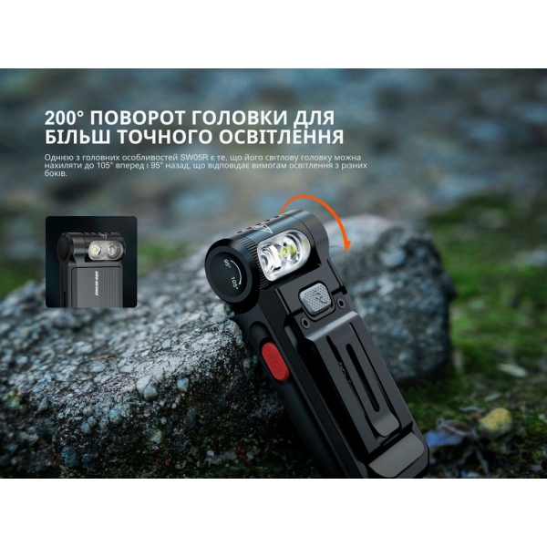 Ліхтар ручний Fenix SW05R-RED LED чорний - фото №34