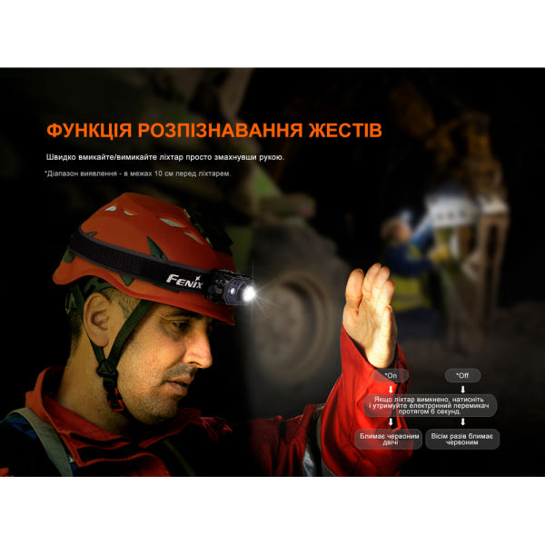 Ліхтар налобний Fenix HL45R LED з безконтактним датчиком - фото №8