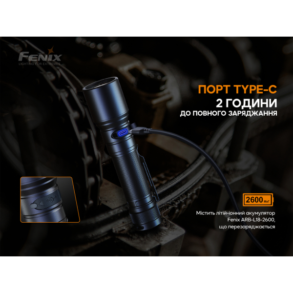 Ліхтар ручний Fenix C6V3.0 помаранчевий | Лімітована серія - фото №9