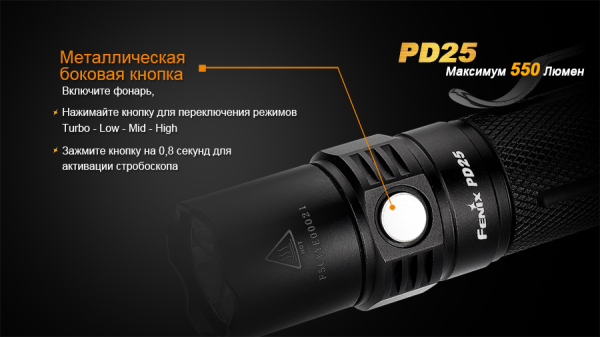 Ліхтар ручний Fenix PD25+16340 USB - фото №18