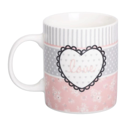Чашка порцелянова 400 (мл) чашка для кави та чаю з написом та серцем Lugi RX-N240143PKV