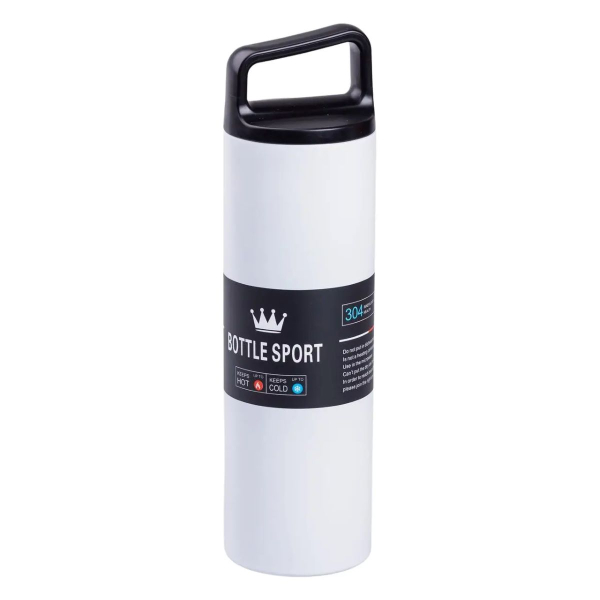 Термос металевий 500 мл Bottle Sport з вакуумною ізоляцією білий HPGM5009W - фото №3