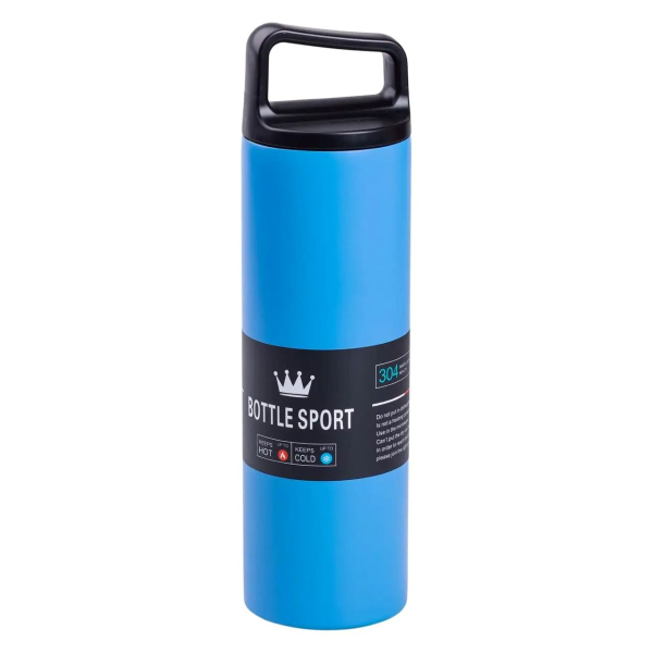 Термос металевий 500 мл Bottle Sport з вакуумною ізоляцією синій HPGM5009BL - фото №3