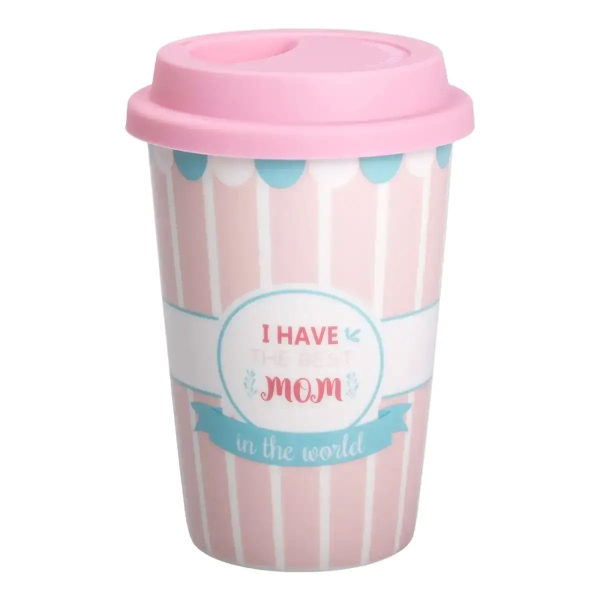 Стакан керамічний 420 мл з силіконовою кришкою I have the best mom RX-N240288HM - фото №4